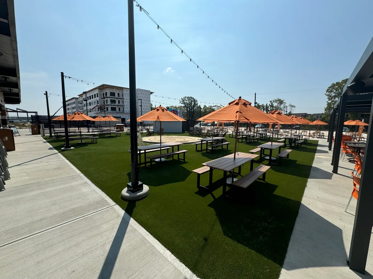 Commercial turf installation completed by Queen City Hardscapes